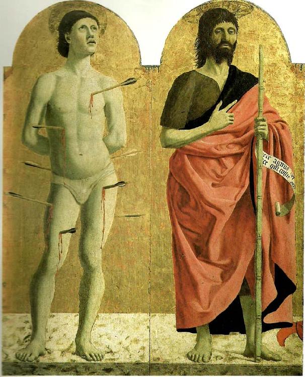 Piero della Francesca sts sebastian and john the baptist from the polyptych of the misericordia Norge oil painting art